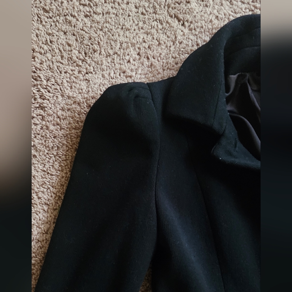 Montaldo's Nipan Coature Vintage Wool Elegant Black Long Coat Sz 10 - Picture 5 of 16